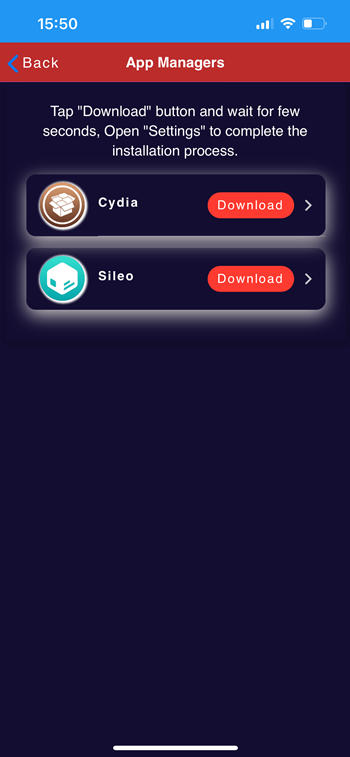 cydia sileo download screen 